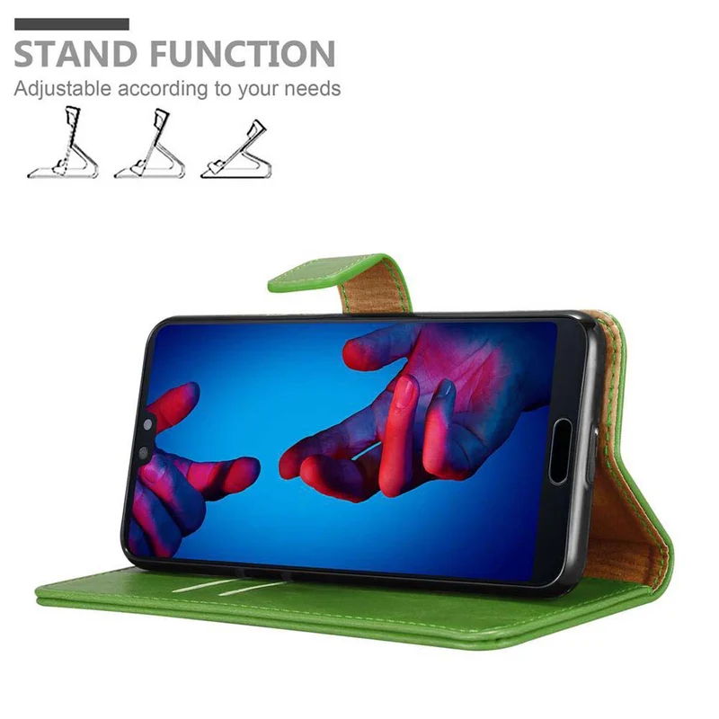 Cadorabo Hülle kompatibel mit Huawei P20 Schutzhülle mit Magnetverschluss, Standfunktion und Kartenfach
