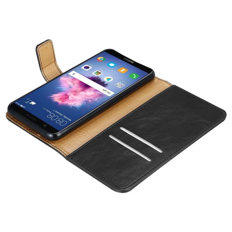 Cadorabo Hülle kompatibel mit Huawei P SMART 2018 / Enjoy 7S Schutzhülle mit Magnetverschluss, Standfunktion und Kartenfach
