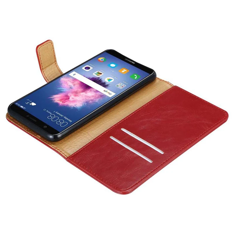 Cadorabo Hülle kompatibel mit Huawei P SMART 2018 / Enjoy 7S Schutzhülle mit Magnetverschluss, Standfunktion und Kartenfach