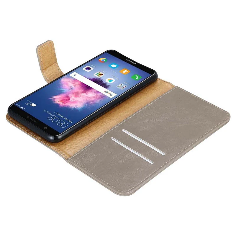 Cadorabo Hülle kompatibel mit Huawei P SMART 2018 / Enjoy 7S Schutzhülle mit Magnetverschluss, Standfunktion und Kartenfach