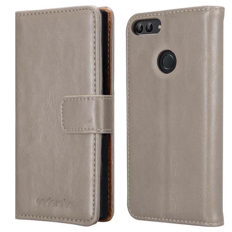 Cadorabo Hülle kompatibel mit Huawei P SMART 2018 / Enjoy 7S Schutzhülle mit Magnetverschluss, Standfunktion und Kartenfach