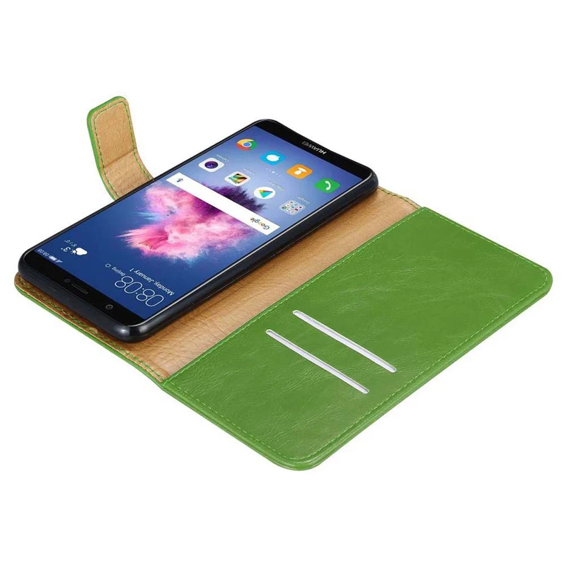 Cadorabo Hülle kompatibel mit Huawei P SMART 2018 / Enjoy 7S Schutzhülle mit Magnetverschluss, Standfunktion und Kartenfach