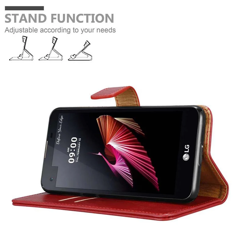 Cadorabo Hülle kompatibel mit LG X SCREEN Schutzhülle mit Magnetverschluss, Standfunktion und Kartenfach