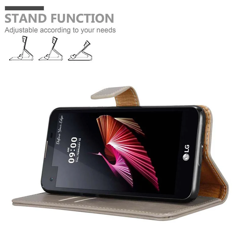 Cadorabo Hülle kompatibel mit LG X SCREEN Schutzhülle mit Magnetverschluss, Standfunktion und Kartenfach