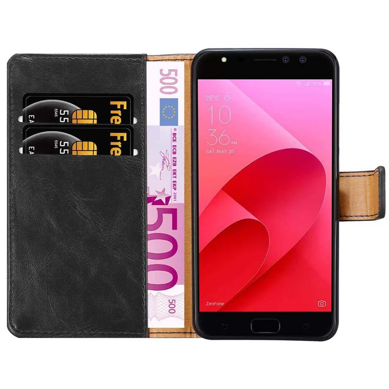 Cadorabo Hülle kompatibel mit Asus ZenFone 4 Selfie PRO Schutzhülle mit Magnetverschluss, Standfunktion und Kartenfach