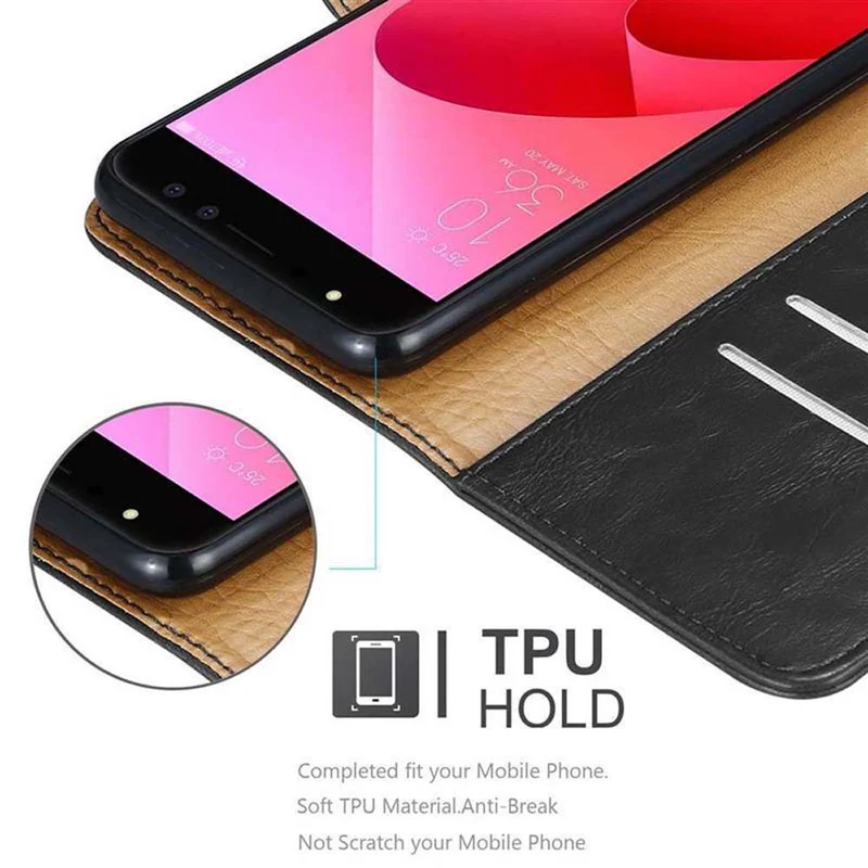 Cadorabo Hülle kompatibel mit Asus ZenFone 4 Selfie PRO Schutzhülle mit Magnetverschluss, Standfunktion und Kartenfach
