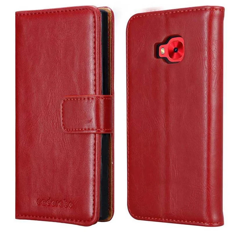 Cadorabo Hülle kompatibel mit Asus ZenFone 4 Selfie PRO Schutzhülle mit Magnetverschluss, Standfunktion und Kartenfach