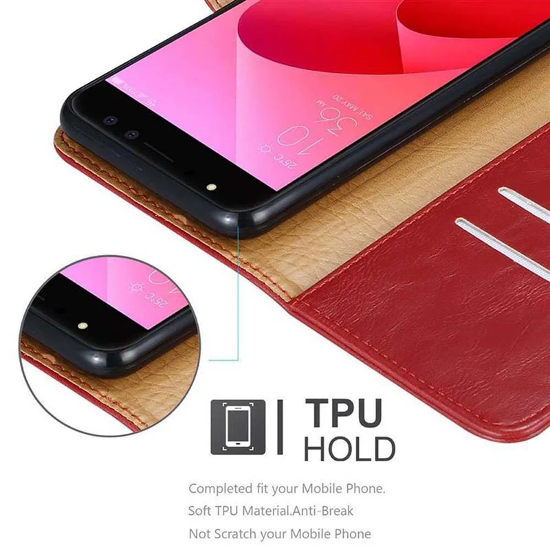 Cadorabo Hülle kompatibel mit Asus ZenFone 4 Selfie PRO Schutzhülle mit Magnetverschluss, Standfunktion und Kartenfach