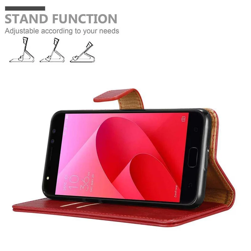 Cadorabo Hülle kompatibel mit Asus ZenFone 4 Selfie PRO Schutzhülle mit Magnetverschluss, Standfunktion und Kartenfach