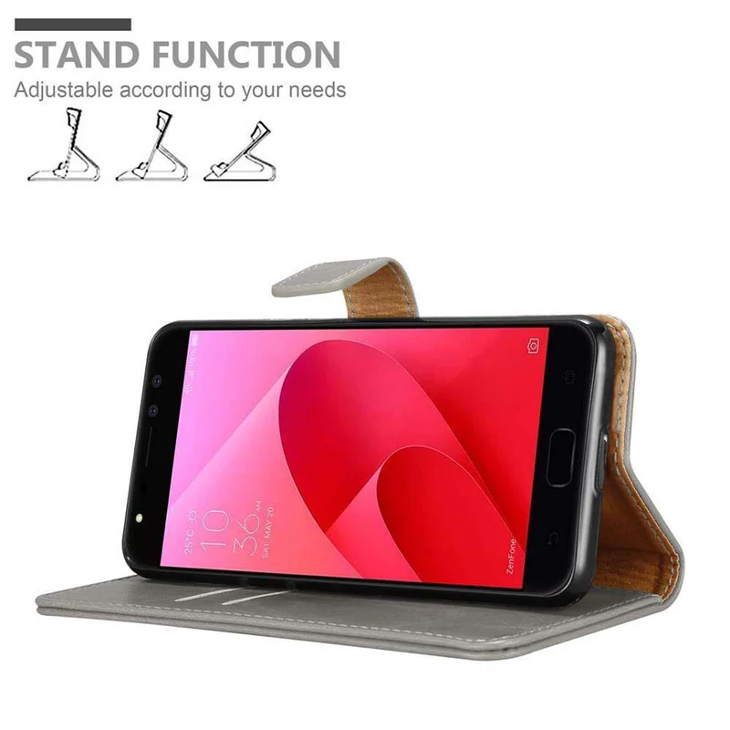 Cadorabo Hülle kompatibel mit Asus ZenFone 4 Selfie PRO Schutzhülle mit Magnetverschluss, Standfunktion und Kartenfach