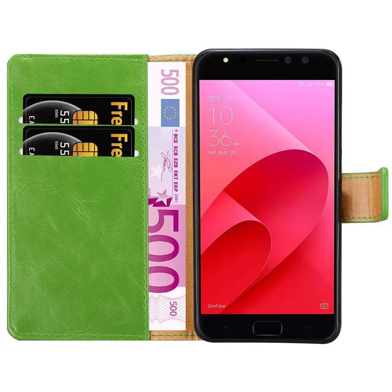 Cadorabo Hülle kompatibel mit Asus ZenFone 4 Selfie PRO Schutzhülle mit Magnetverschluss, Standfunktion und Kartenfach