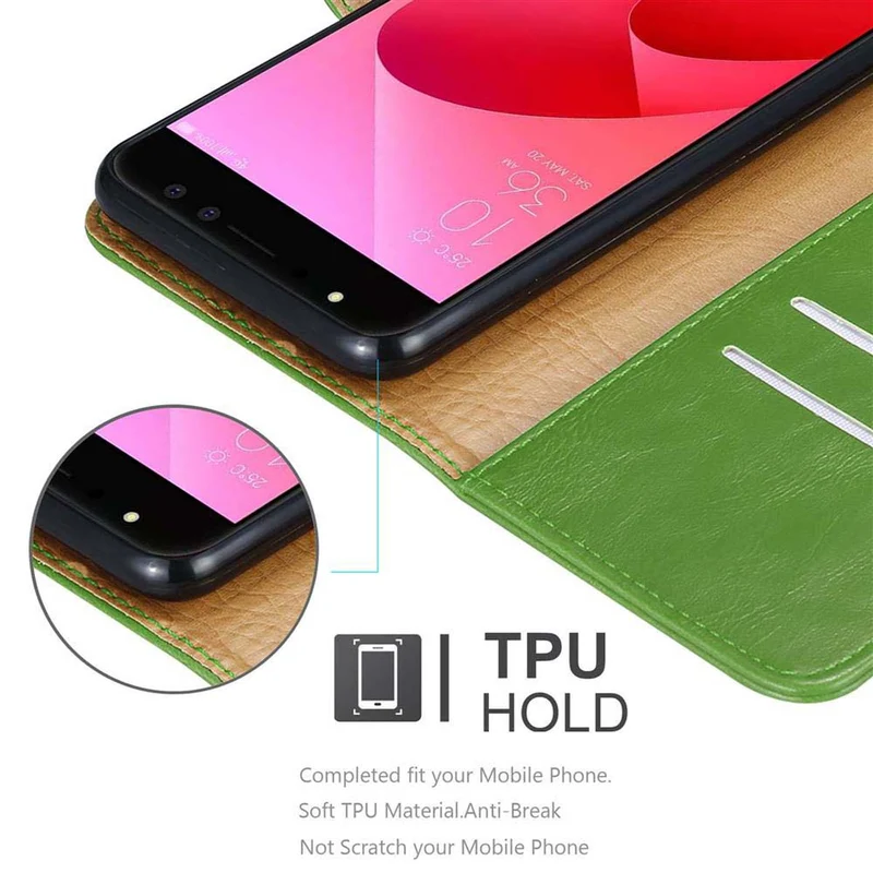 Cadorabo Hülle kompatibel mit Asus ZenFone 4 Selfie PRO Schutzhülle mit Magnetverschluss, Standfunktion und Kartenfach
