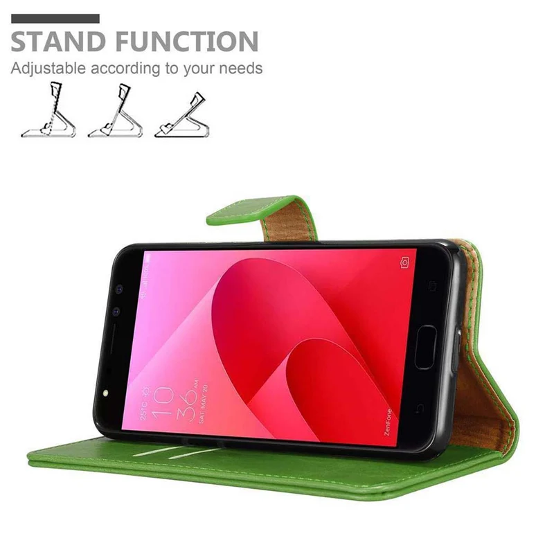 Cadorabo Hülle kompatibel mit Asus ZenFone 4 Selfie PRO Schutzhülle mit Magnetverschluss, Standfunktion und Kartenfach