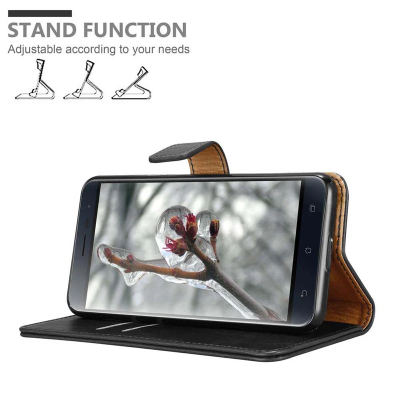 Cadorabo Hülle kompatibel mit Asus ZenFone 3 (5.5 Zoll) Schutzhülle mit Magnetverschluss, Standfunktion und Kartenfach
