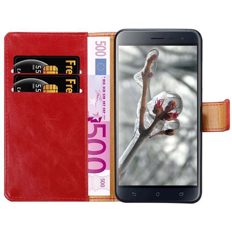 Cadorabo Hülle kompatibel mit Asus ZenFone 3 (5.5 Zoll) Schutzhülle mit Magnetverschluss, Standfunktion und Kartenfach