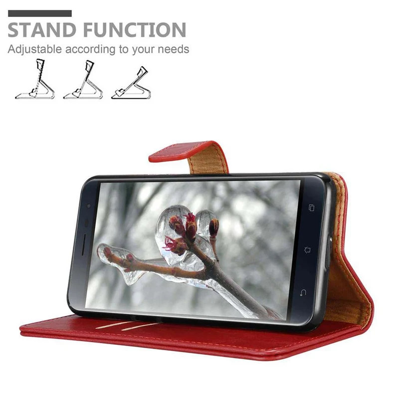 Cadorabo Hülle kompatibel mit Asus ZenFone 3 (5.5 Zoll) Schutzhülle mit Magnetverschluss, Standfunktion und Kartenfach