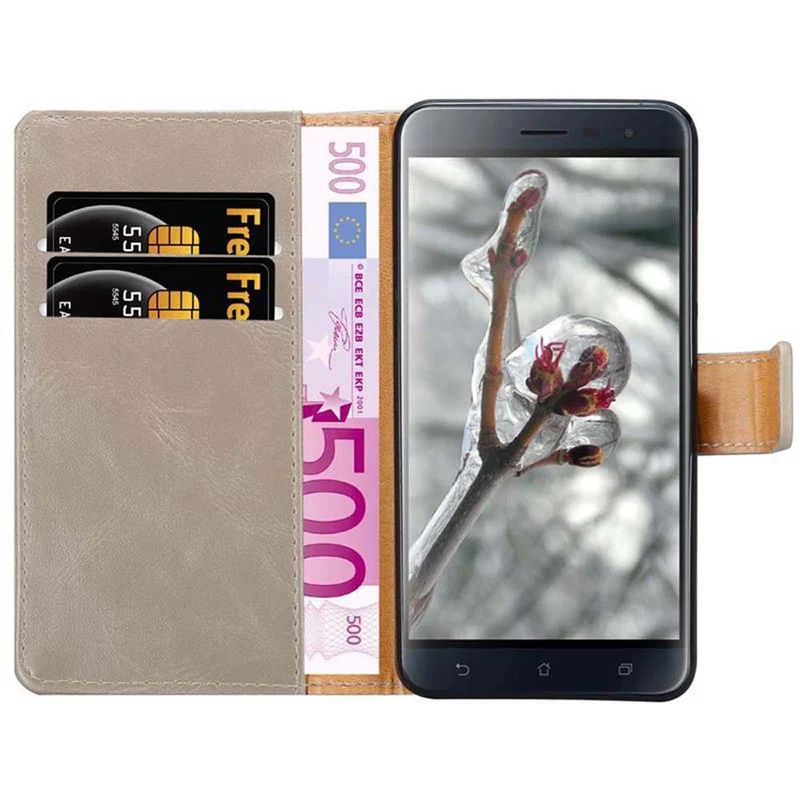 Cadorabo Hülle kompatibel mit Asus ZenFone 3 (5.5 Zoll) Schutzhülle mit Magnetverschluss, Standfunktion und Kartenfach