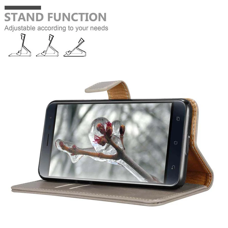 Cadorabo Hülle kompatibel mit Asus ZenFone 3 (5.5 Zoll) Schutzhülle mit Magnetverschluss, Standfunktion und Kartenfach