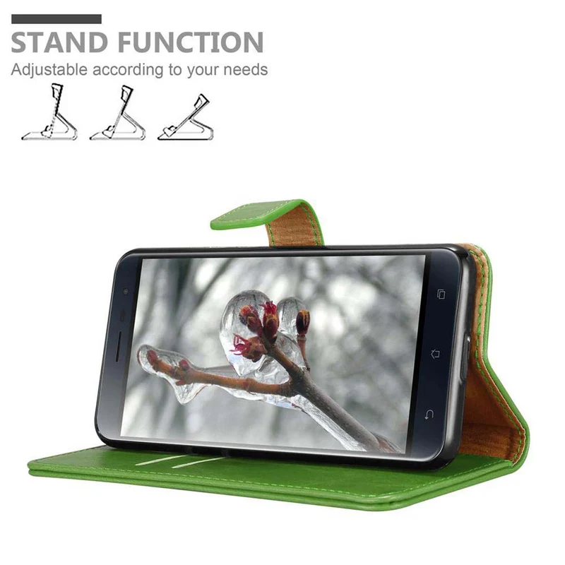 Cadorabo Hülle kompatibel mit Asus ZenFone 3 (5.5 Zoll) Schutzhülle mit Magnetverschluss, Standfunktion und Kartenfach