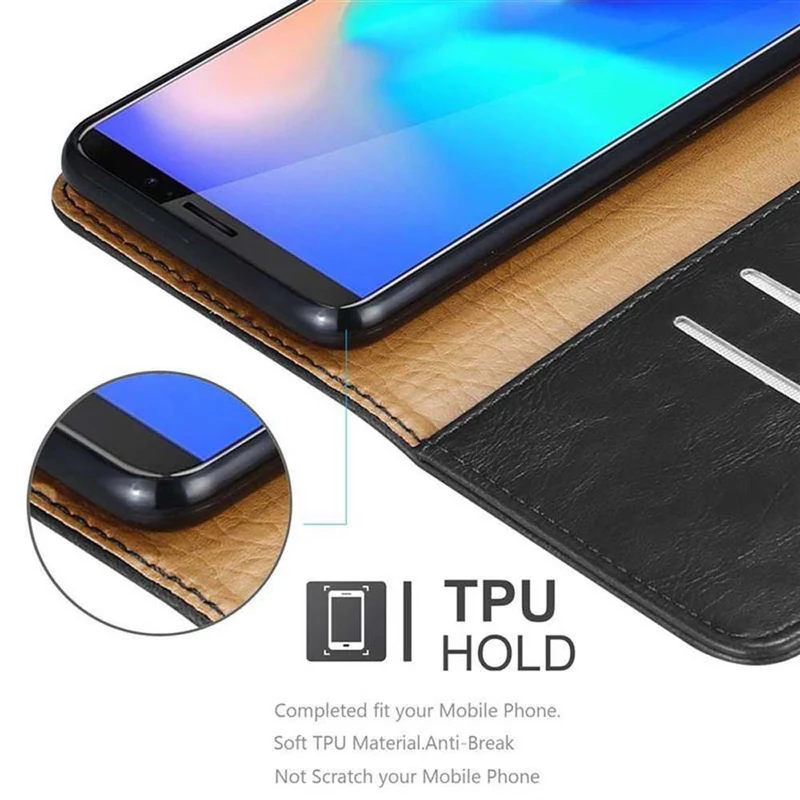 Cadorabo Hülle kompatibel mit Cubot J3 PRO Schutzhülle mit Magnetverschluss, Standfunktion und Kartenfach