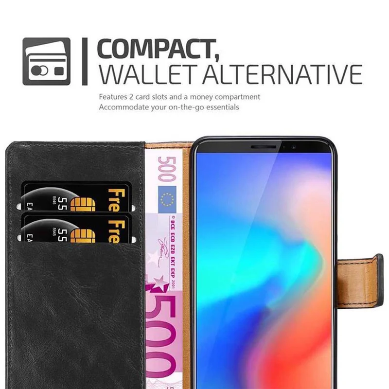 Cadorabo Hülle kompatibel mit Cubot J3 PRO Schutzhülle mit Magnetverschluss, Standfunktion und Kartenfach