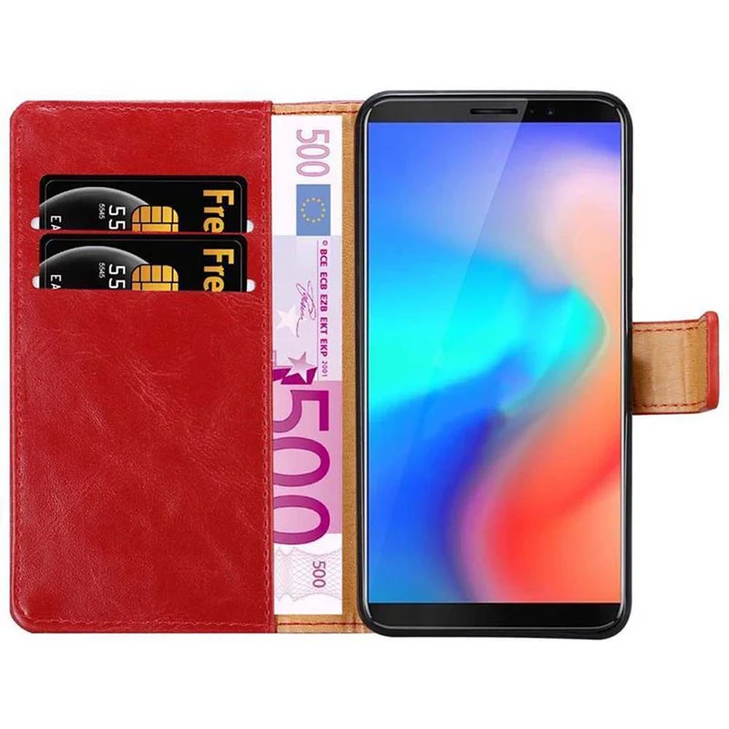 Cadorabo Hülle kompatibel mit Cubot J3 PRO Schutzhülle mit Magnetverschluss, Standfunktion und Kartenfach