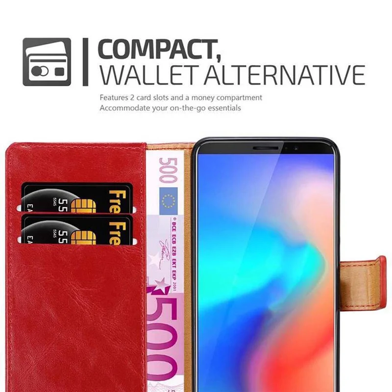 Cadorabo Hülle kompatibel mit Cubot J3 PRO Schutzhülle mit Magnetverschluss, Standfunktion und Kartenfach