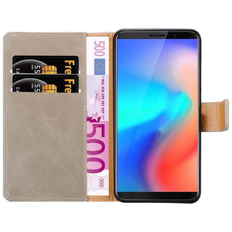 Cadorabo Hülle kompatibel mit Cubot J3 PRO Schutzhülle mit Magnetverschluss, Standfunktion und Kartenfach