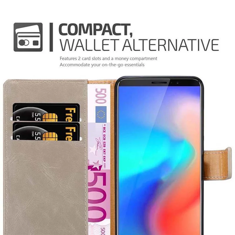 Cadorabo Hülle kompatibel mit Cubot J3 PRO Schutzhülle mit Magnetverschluss, Standfunktion und Kartenfach