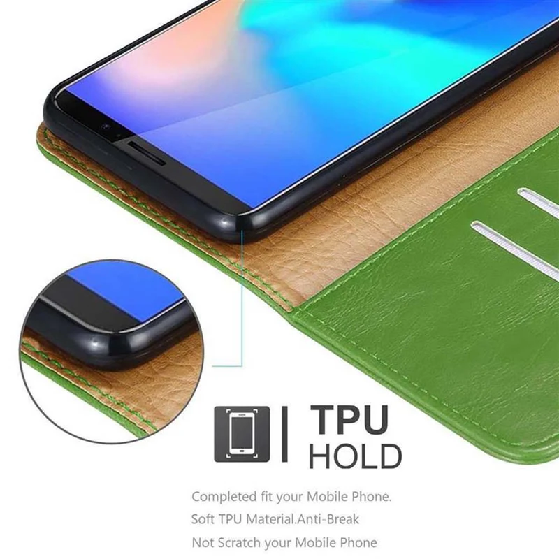 Cadorabo Hülle kompatibel mit Cubot J3 PRO Schutzhülle mit Magnetverschluss, Standfunktion und Kartenfach