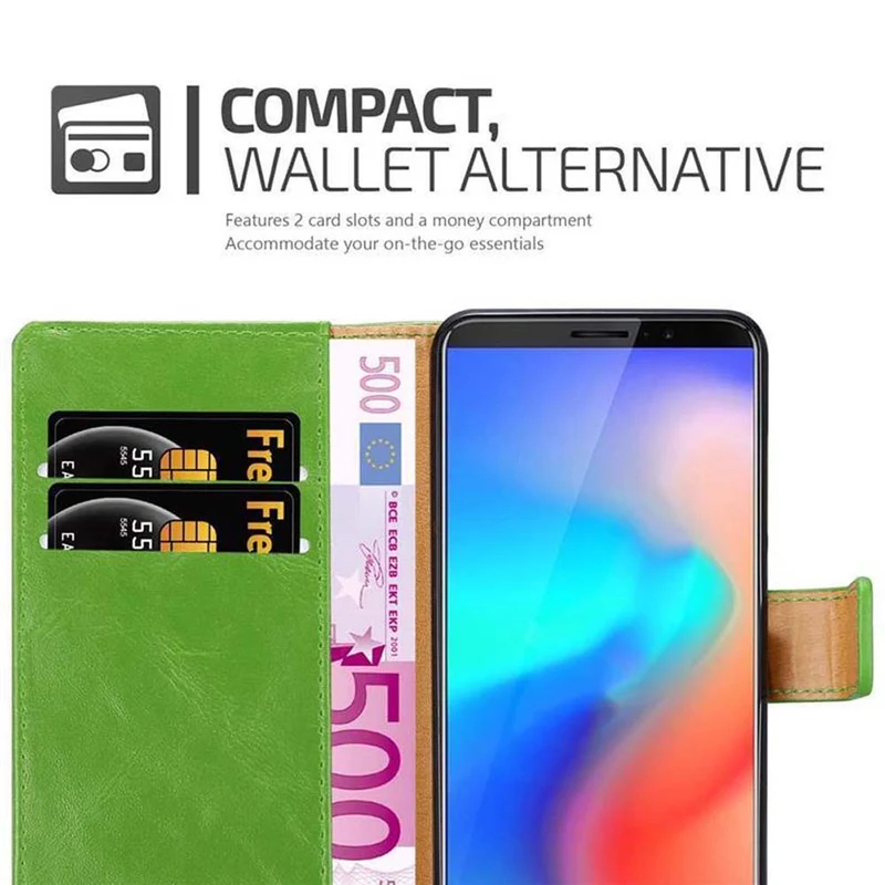 Cadorabo Hülle kompatibel mit Cubot J3 PRO Schutzhülle mit Magnetverschluss, Standfunktion und Kartenfach