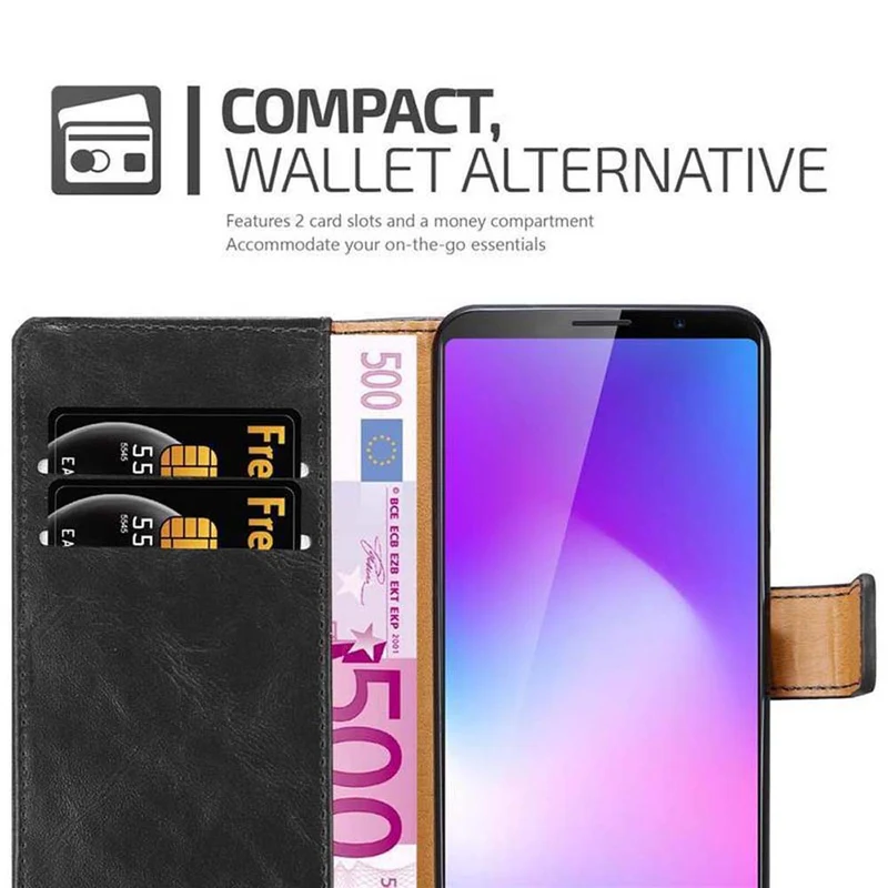 Cadorabo Hülle kompatibel mit Cubot POWER Schutzhülle mit Magnetverschluss, Standfunktion und Kartenfach