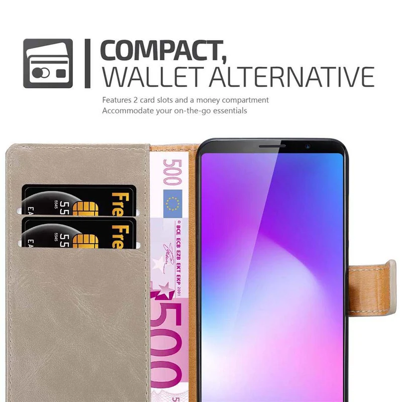 Cadorabo Hülle kompatibel mit Cubot POWER Schutzhülle mit Magnetverschluss, Standfunktion und Kartenfach