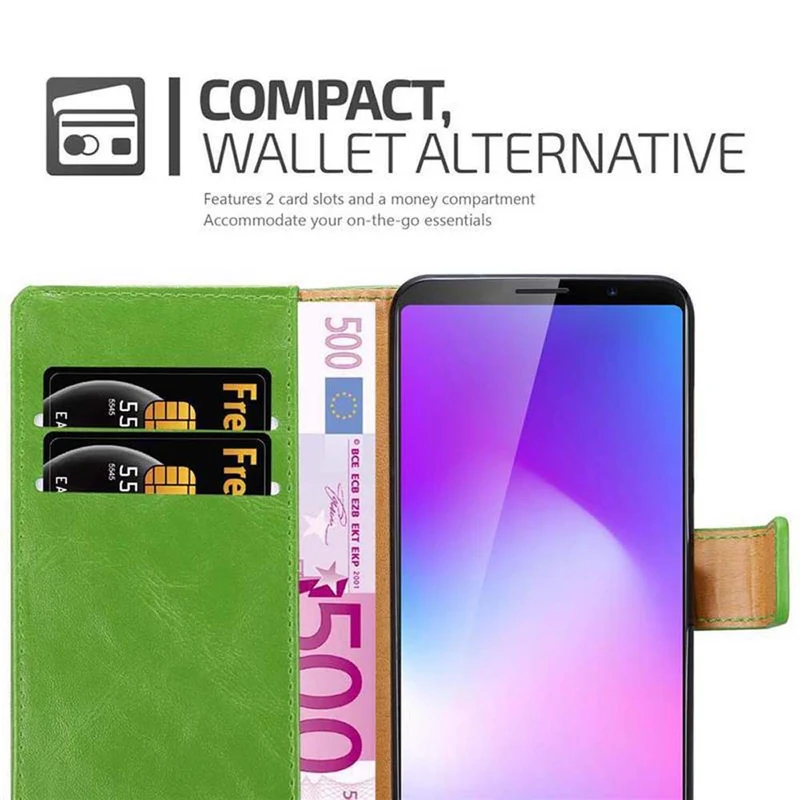 Cadorabo Hülle kompatibel mit Cubot POWER Schutzhülle mit Magnetverschluss, Standfunktion und Kartenfach