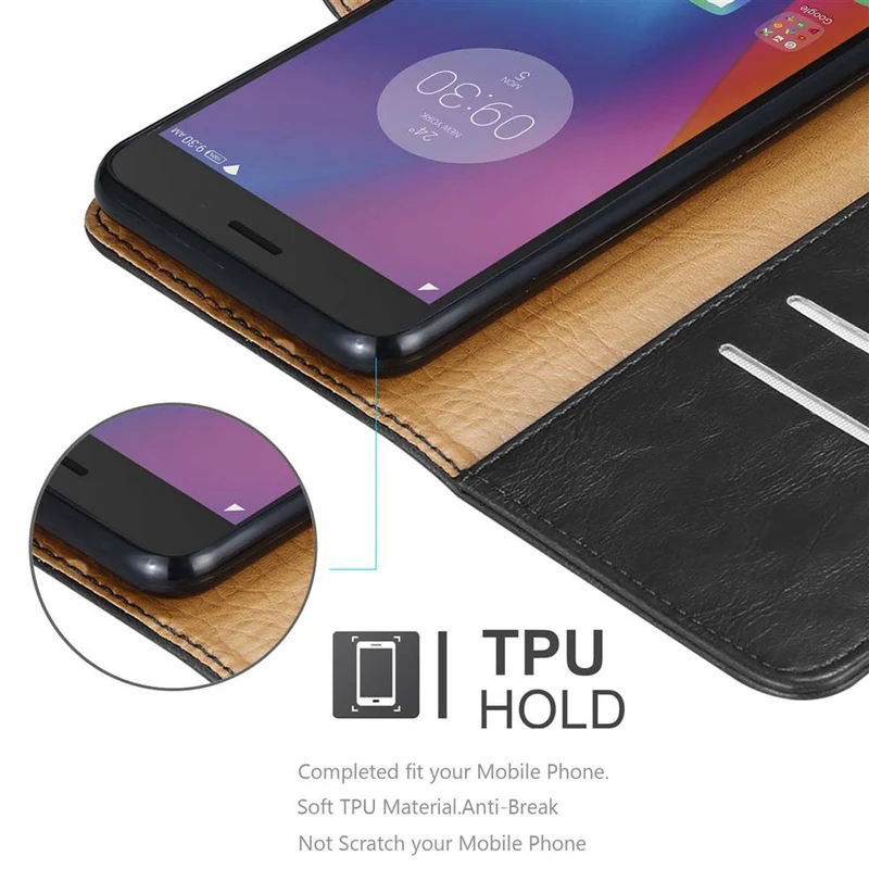 Cadorabo Hülle kompatibel mit Lenovo K6 / K6 POWER Schutzhülle mit Magnetverschluss, Standfunktion und Kartenfach