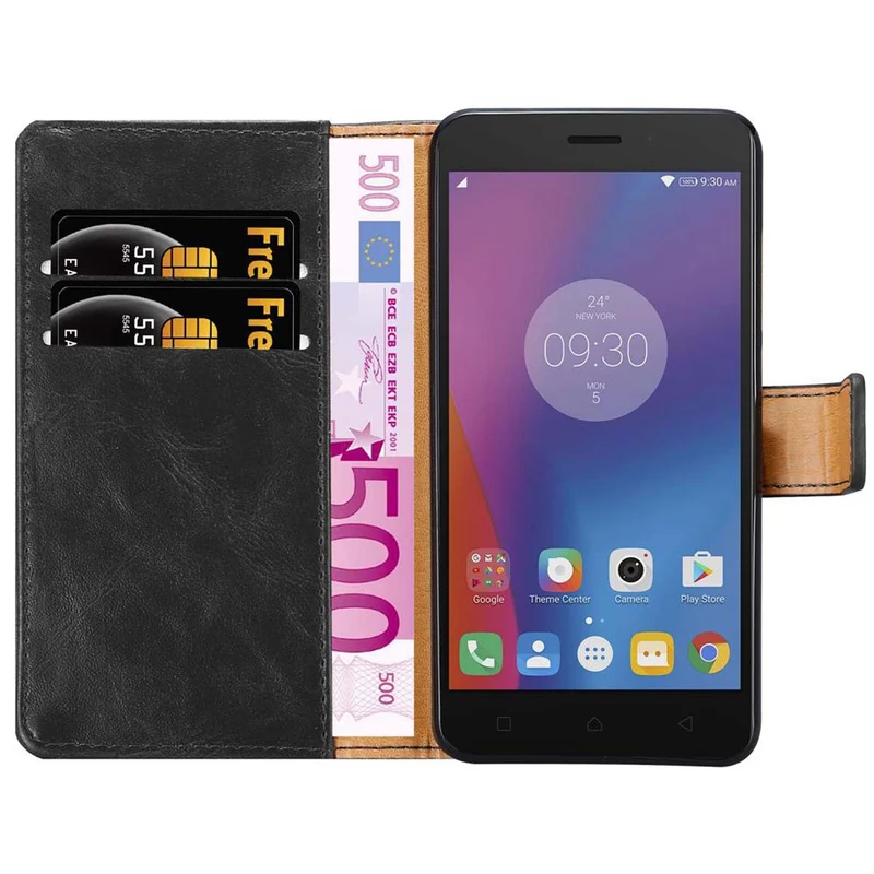 Cadorabo Hülle kompatibel mit Lenovo K6 / K6 POWER Schutzhülle mit Magnetverschluss, Standfunktion und Kartenfach