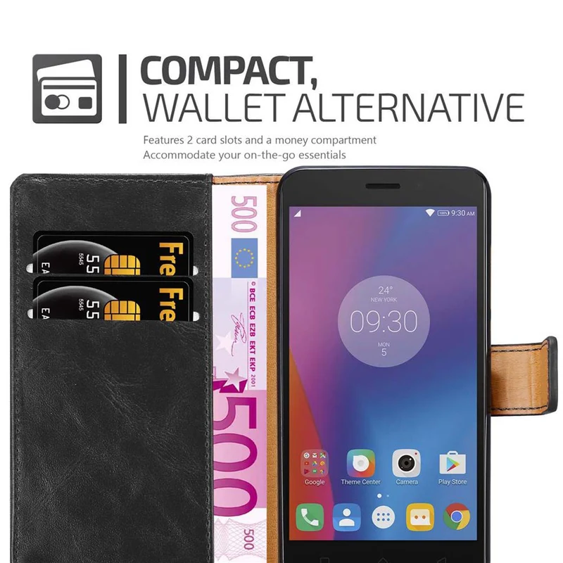 Cadorabo Hülle kompatibel mit Lenovo K6 / K6 POWER Schutzhülle mit Magnetverschluss, Standfunktion und Kartenfach