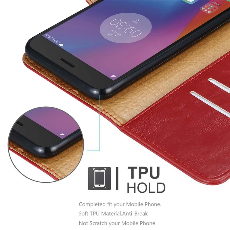 Cadorabo Hülle kompatibel mit Lenovo K6 / K6 POWER Schutzhülle mit Magnetverschluss, Standfunktion und Kartenfach