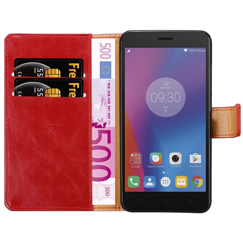 Cadorabo Hülle kompatibel mit Lenovo K6 / K6 POWER Schutzhülle mit Magnetverschluss, Standfunktion und Kartenfach