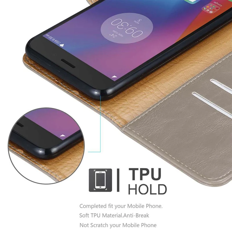 Cadorabo Hülle kompatibel mit Lenovo K6 / K6 POWER Schutzhülle mit Magnetverschluss, Standfunktion und Kartenfach