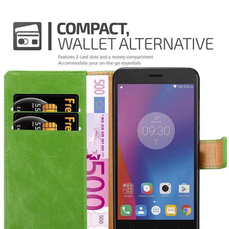 Cadorabo Hülle kompatibel mit Lenovo K6 / K6 POWER Schutzhülle mit Magnetverschluss, Standfunktion und Kartenfach