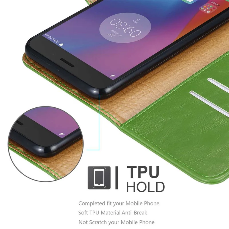 Cadorabo Hülle kompatibel mit Lenovo K6 / K6 POWER Schutzhülle mit Magnetverschluss, Standfunktion und Kartenfach