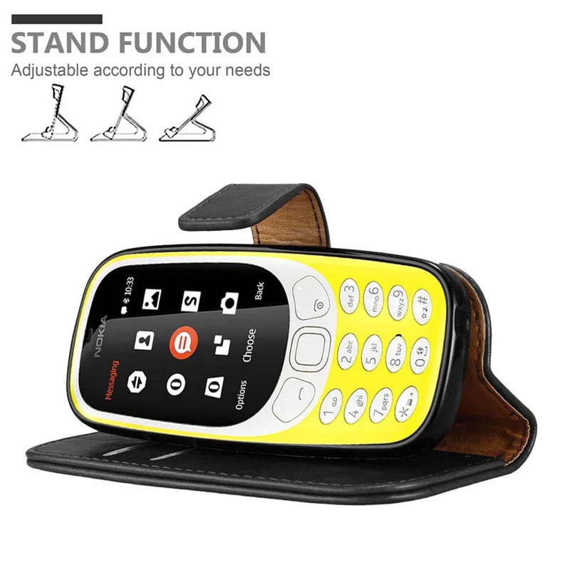 Cadorabo Hülle kompatibel mit Nokia 3310 2G Schutzhülle mit Magnetverschluss, Standfunktion und Kartenfach