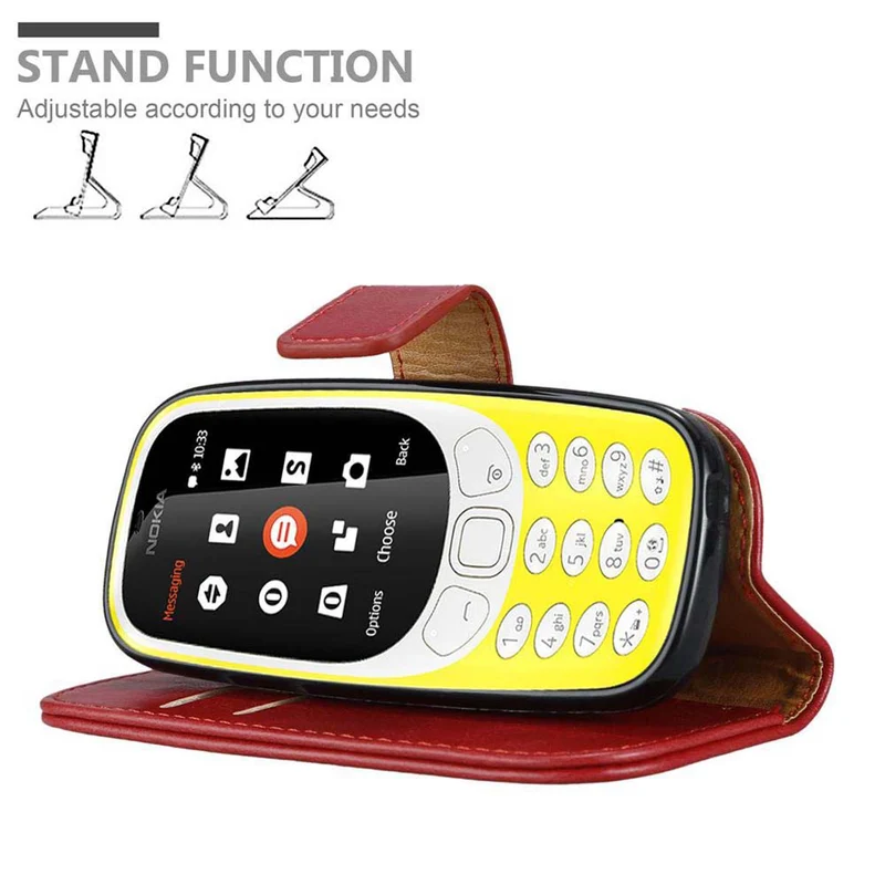 Cadorabo Hülle kompatibel mit Nokia 3310 2G Schutzhülle mit Magnetverschluss, Standfunktion und Kartenfach