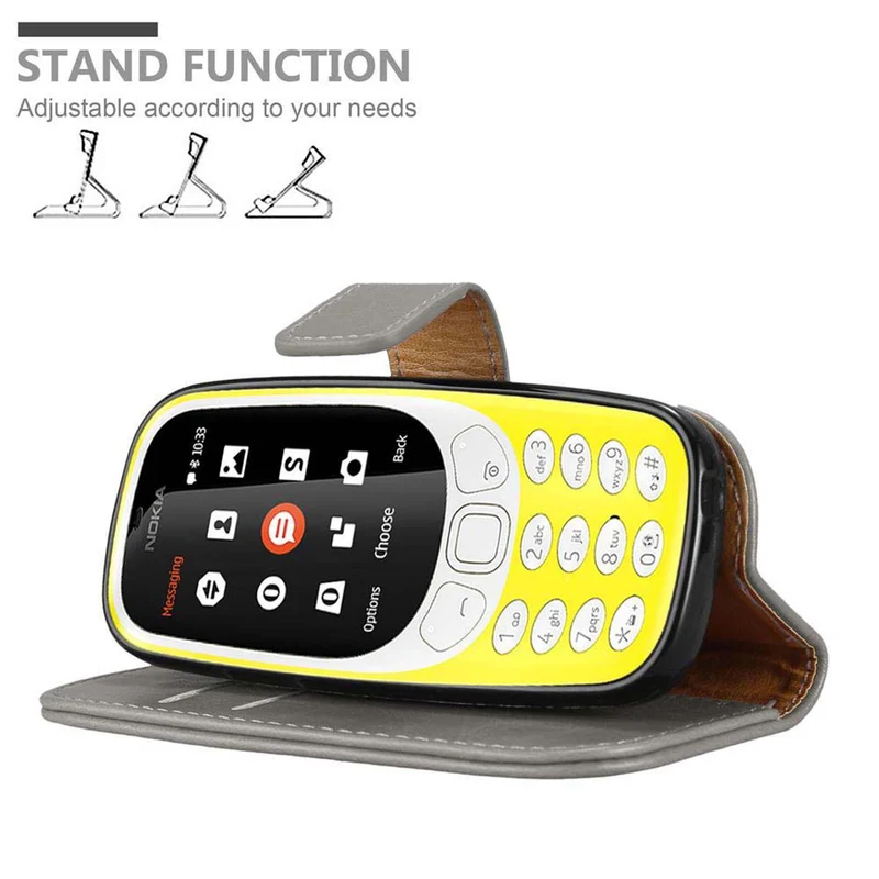 Cadorabo Hülle kompatibel mit Nokia 3310 2G Schutzhülle mit Magnetverschluss, Standfunktion und Kartenfach