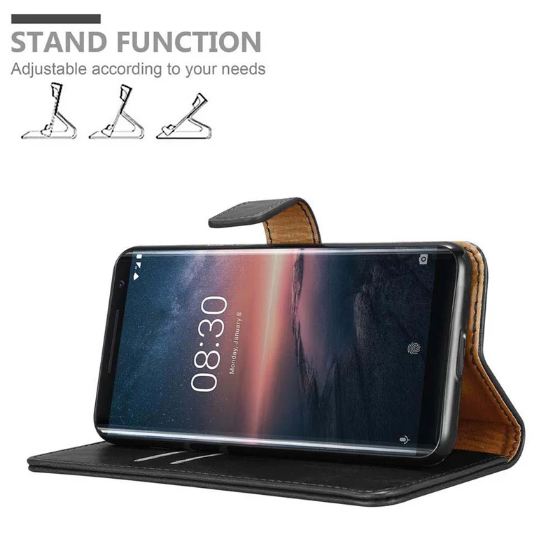 Cadorabo Hülle kompatibel mit Nokia 8 Sirocco Schutzhülle mit Magnetverschluss, Standfunktion und Kartenfach