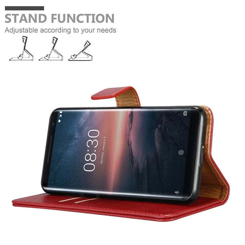 Cadorabo Hülle kompatibel mit Nokia 8 Sirocco Schutzhülle mit Magnetverschluss, Standfunktion und Kartenfach