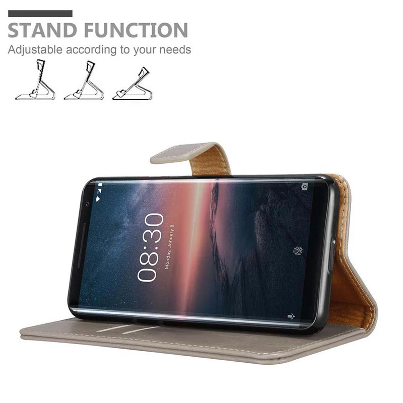 Cadorabo Hülle kompatibel mit Nokia 8 Sirocco Schutzhülle mit Magnetverschluss, Standfunktion und Kartenfach