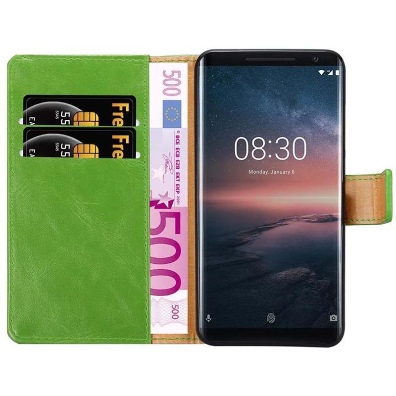 Cadorabo Hülle kompatibel mit Nokia 8 Sirocco Schutzhülle mit Magnetverschluss, Standfunktion und Kartenfach