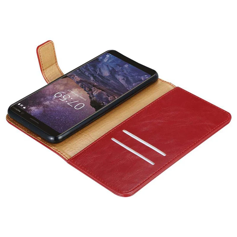 Cadorabo Hülle kompatibel mit Nokia 7 PLUS Schutzhülle mit Magnetverschluss, Standfunktion und Kartenfach